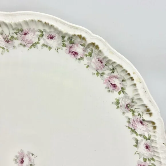 Antique Haviland Limoges France Large Platter 13 Pink Rose